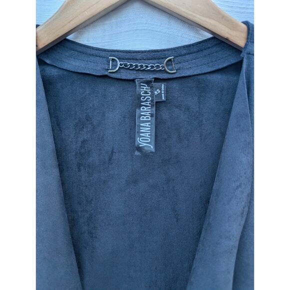 Yoana Baraschi Women's Black Open Front Shrug Cardigan XS Faux Suede Whimsigoth - Picture 3 of 8